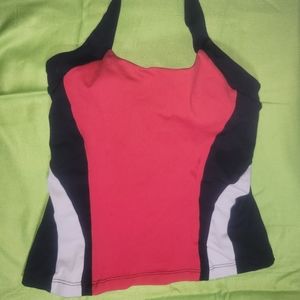 Pezzi Sports Halter Bra Red & Black Top